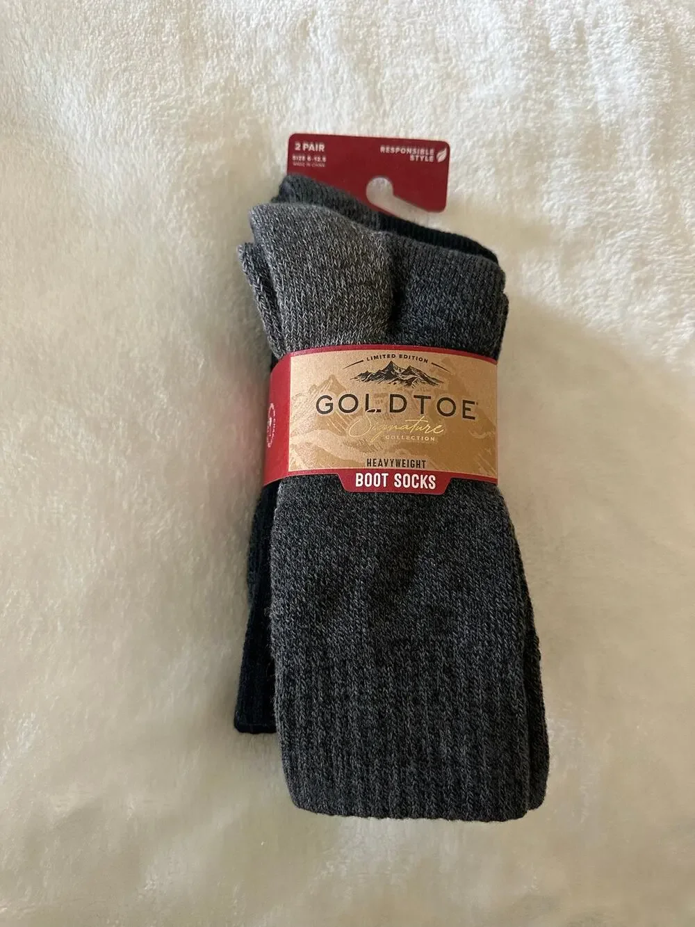 NWWT Good Toe Heavyweight Boot Socks Mens 2 Pair Package